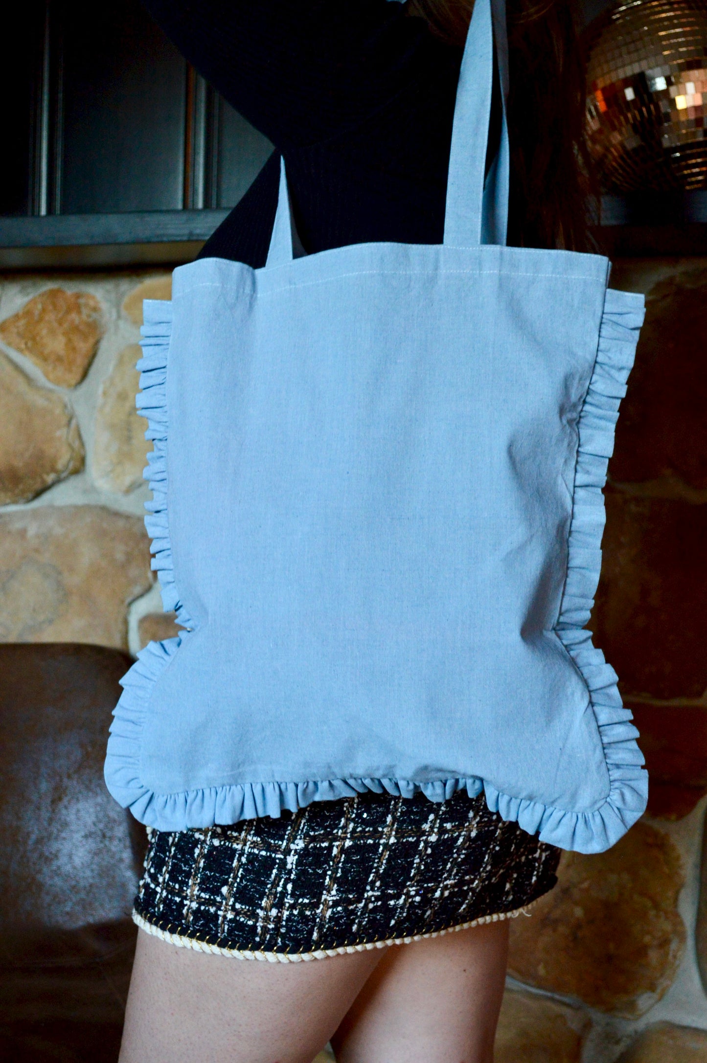 Canvas Ruffle Tote