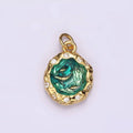 Teal Fish Hammered Charm