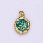 Teal Fish Hammered Charm