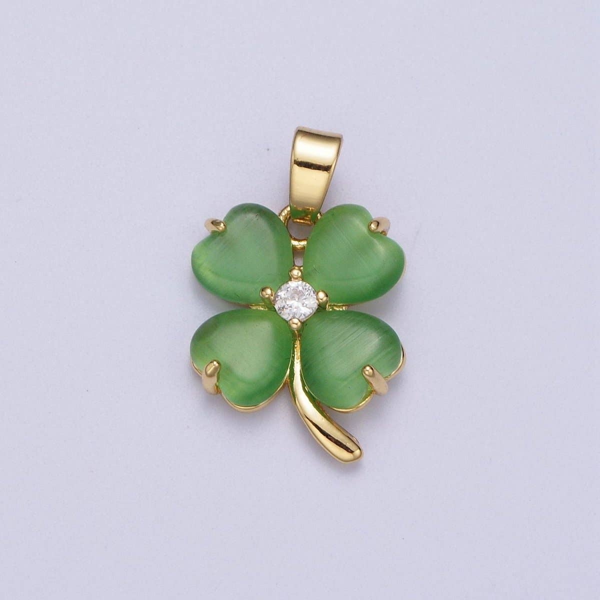 Green Clover Gold Charm