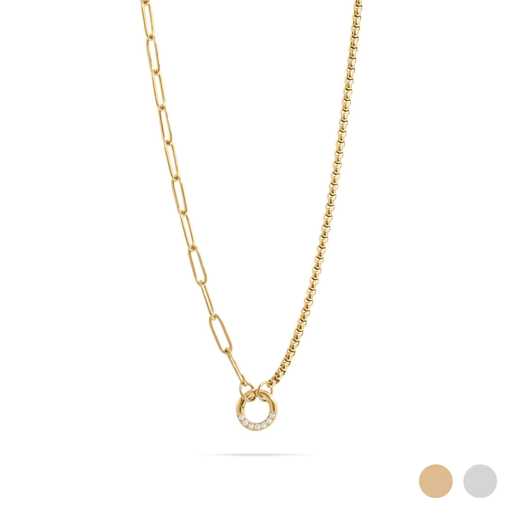 Split Chain Charm Necklace