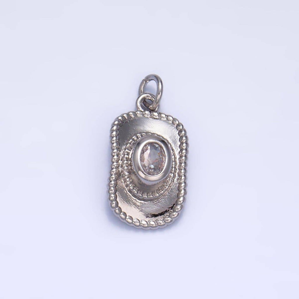 Clear CZ Cowboy Hat Charm