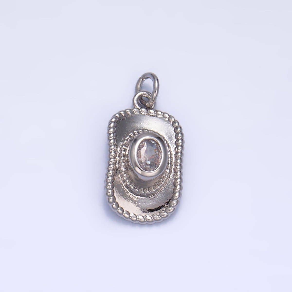 Clear CZ Cowboy Hat Charm