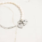 Freshwater Pearl Split Chain Charm Necklace