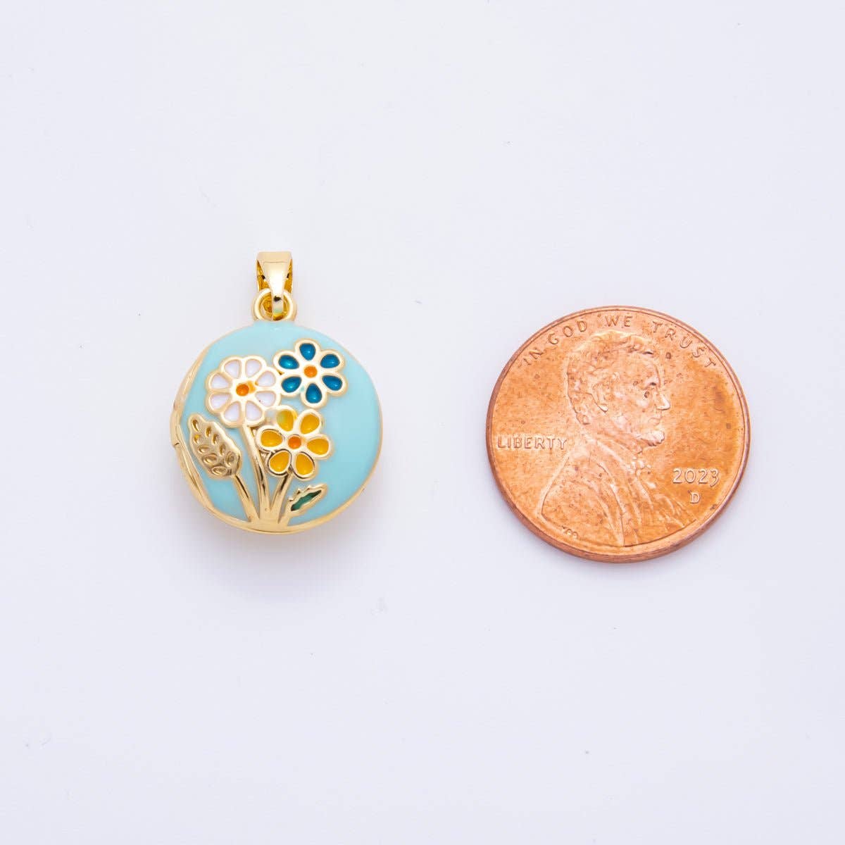Enamel Spring Flower Locket Charm