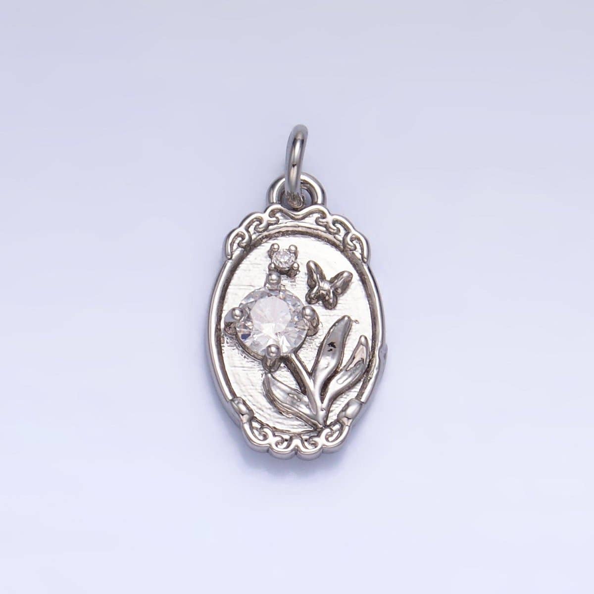 Butterfly Oval Charm