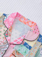 Patchwork Print Pajama Set