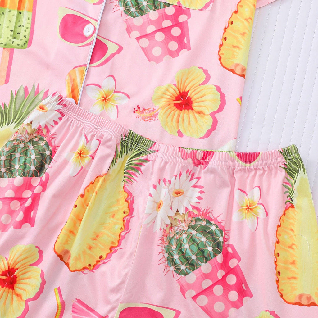 Tropical Fruit Cocktail Pajama Set