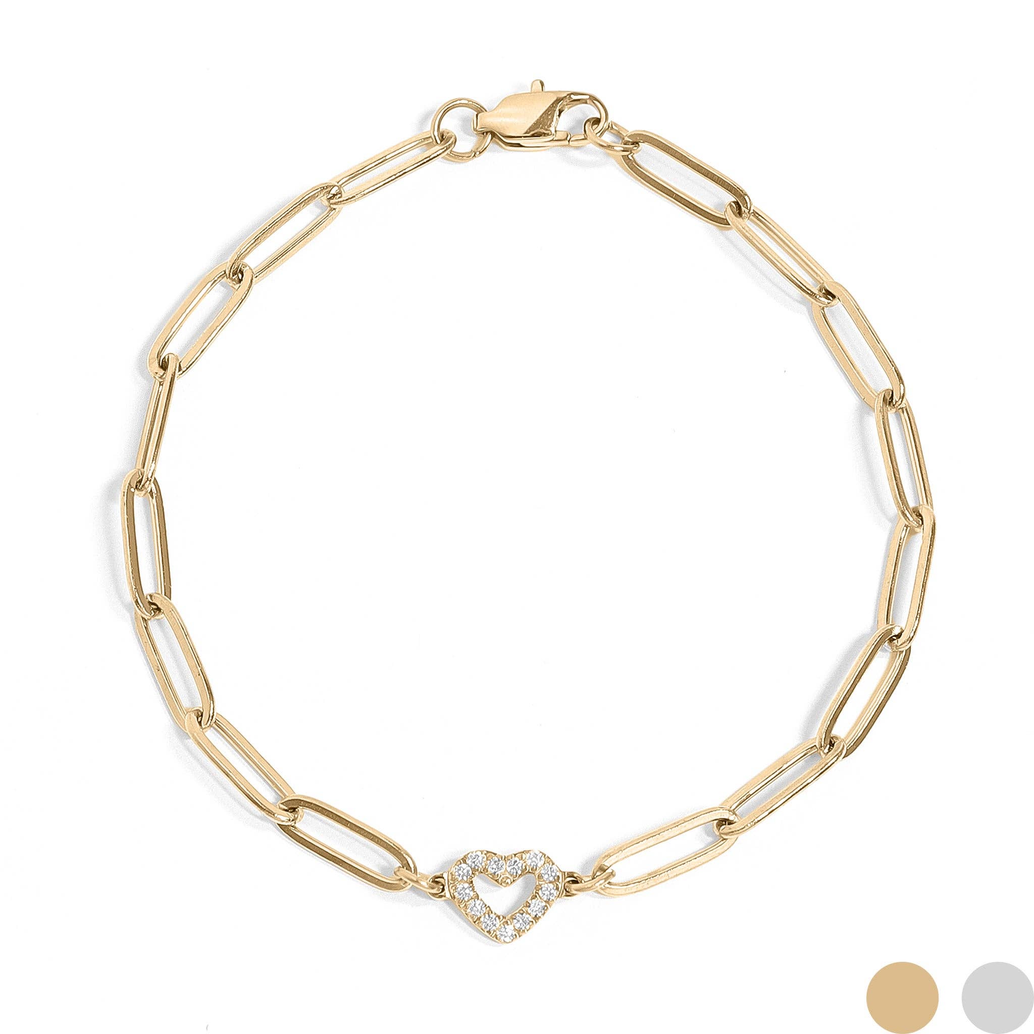 Heart Paperclip Bracelet