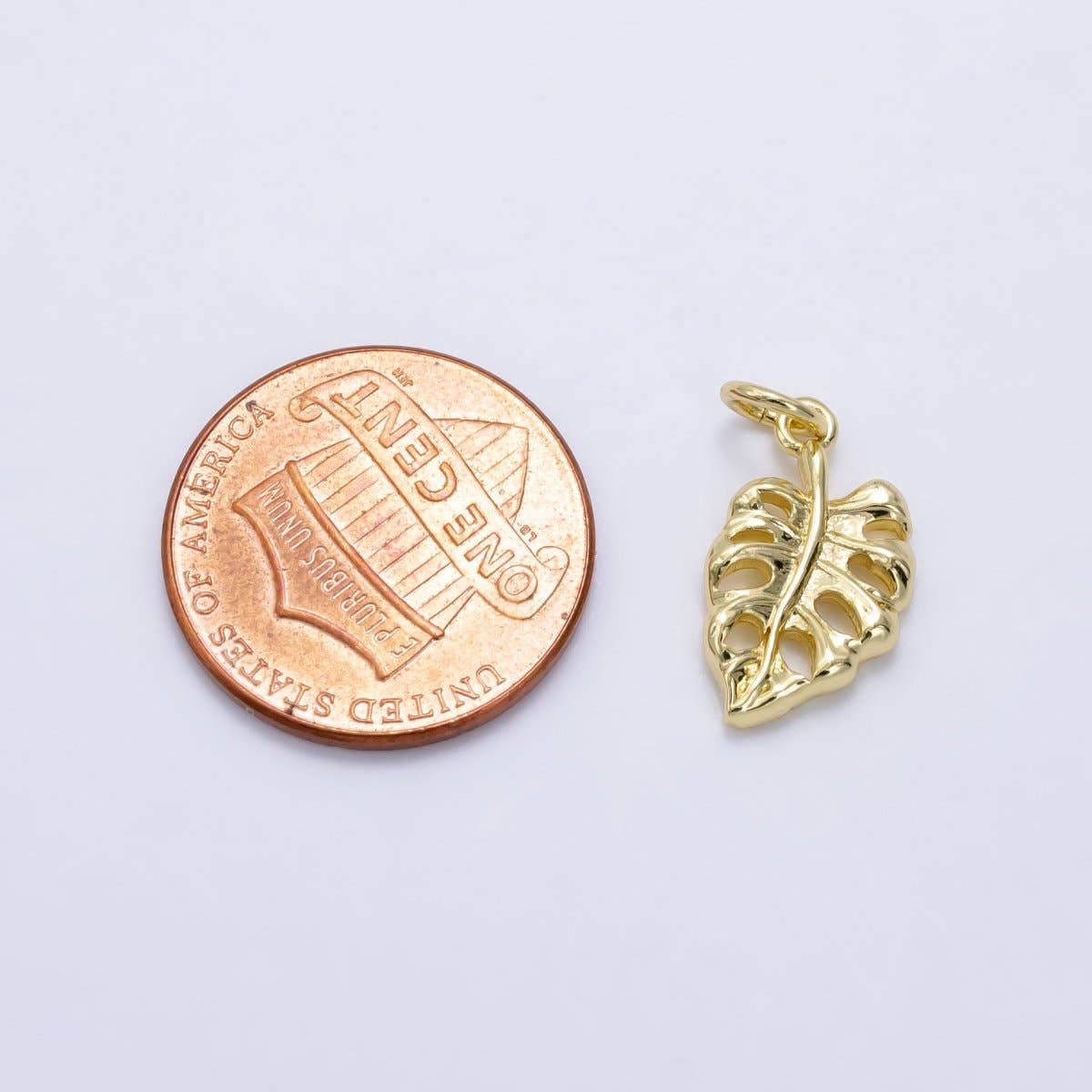 Gold Monstera Palm Leaf Charm
