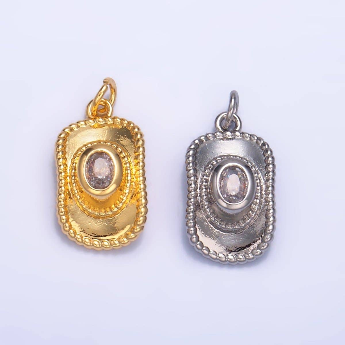 Clear CZ Cowboy Hat Charm