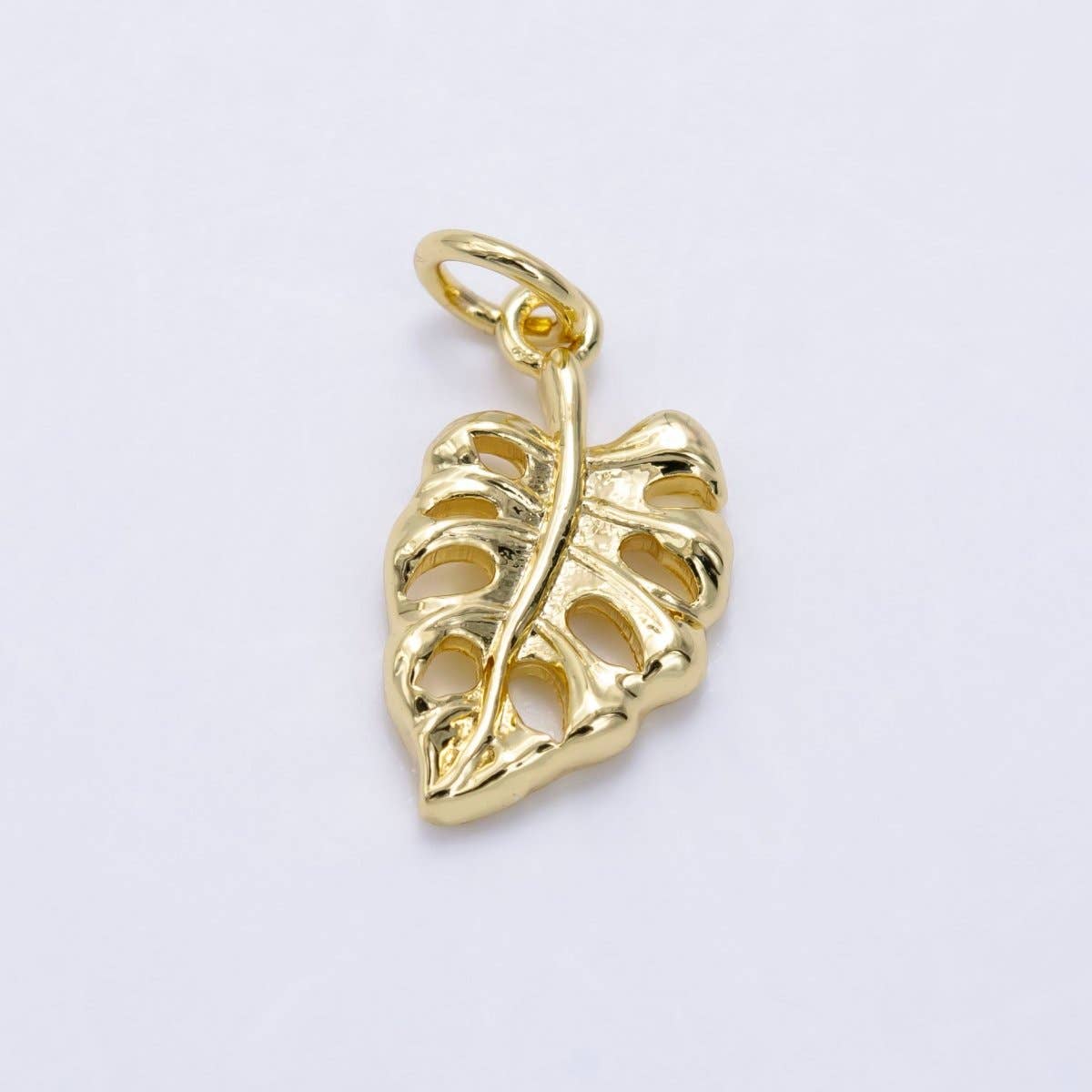 Gold Monstera Palm Leaf Charm
