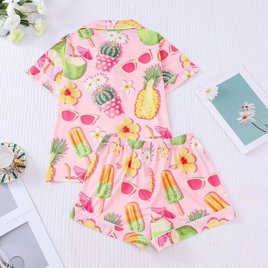Tropical Fruit Cocktail Pajama Set