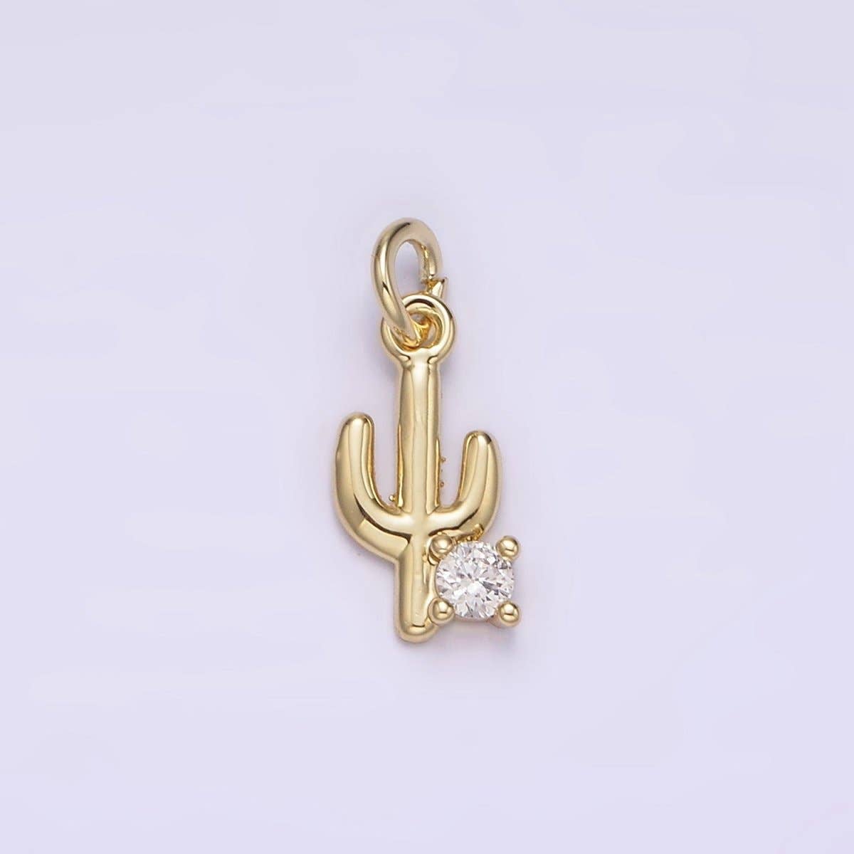 Cactus Plant CZ Charm