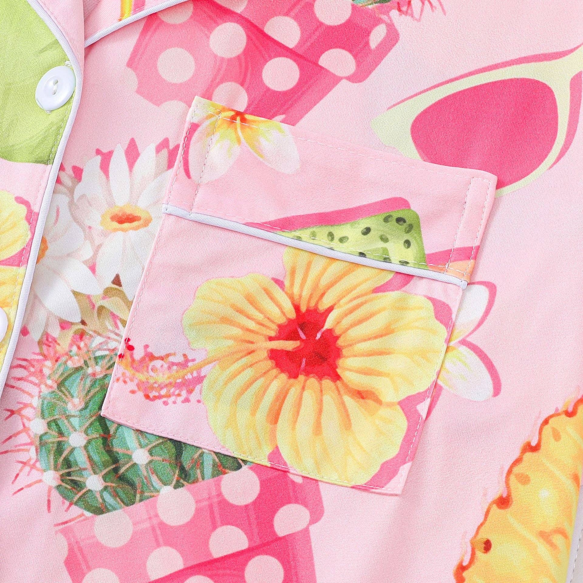 Tropical Fruit Cocktail Pajama Set