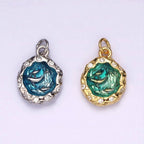 Teal Fish Hammered Charm