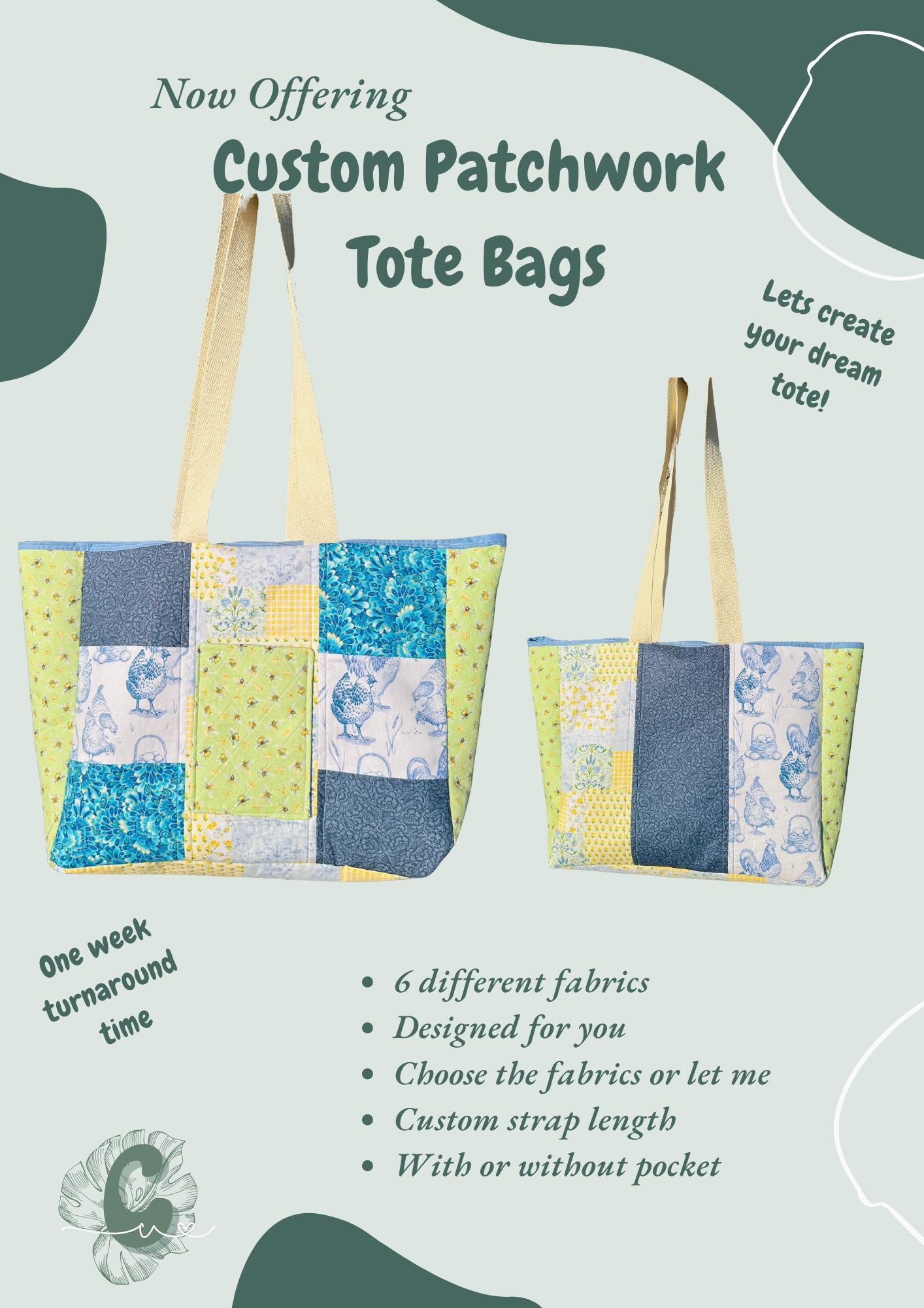 Custom Patchwork Tote Bag