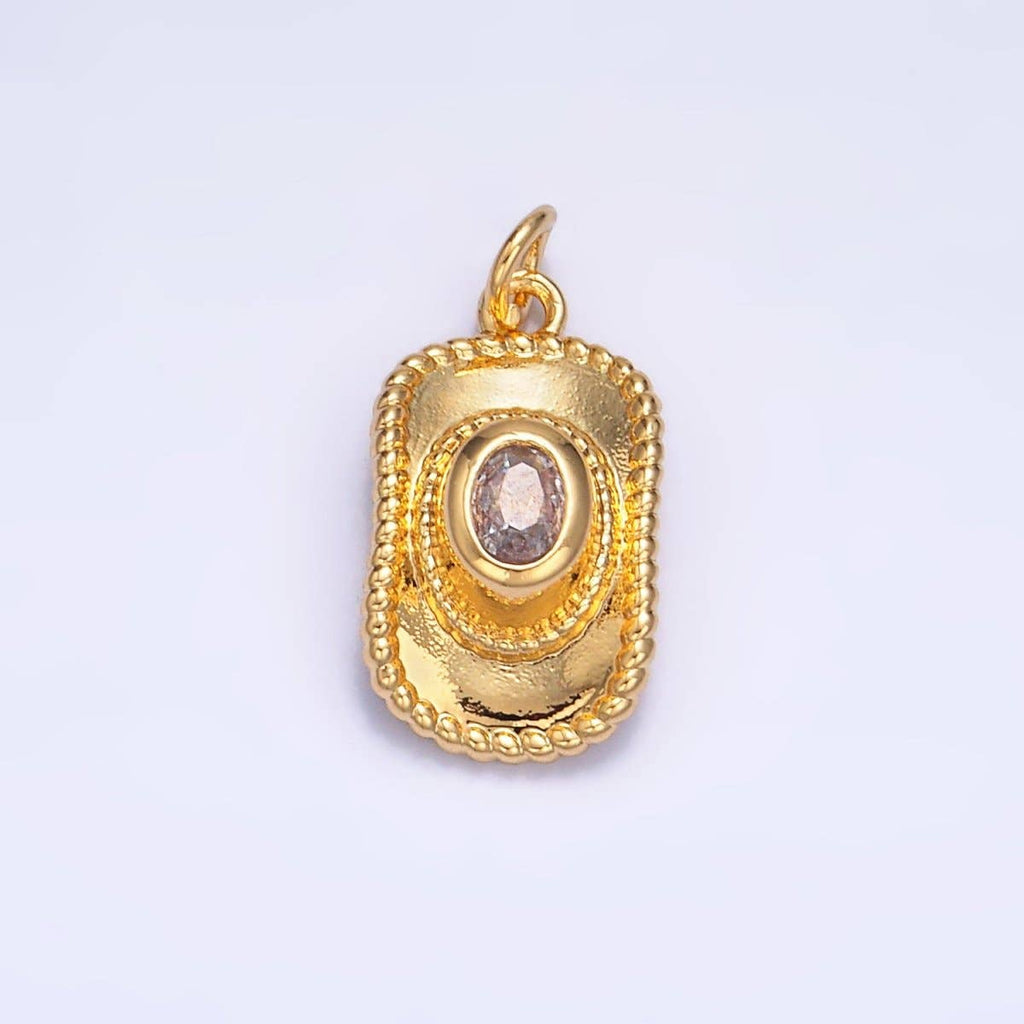 Clear CZ Cowboy Hat Charm