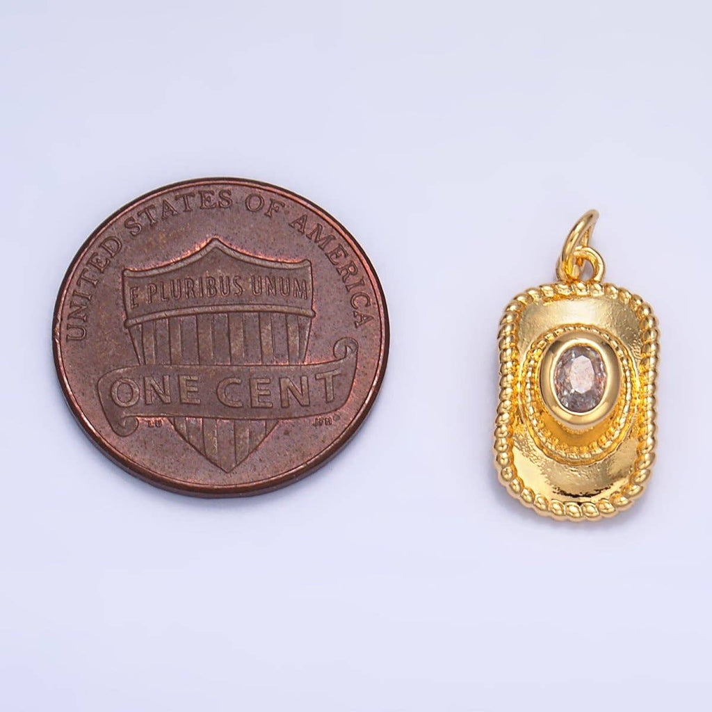 Clear CZ Cowboy Hat Charm