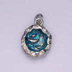 Teal Fish Hammered Charm