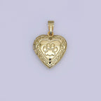Engraved Paw Heart Locket Charm