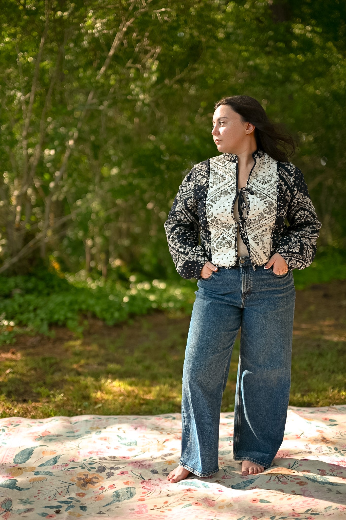 Bandana Patchwork Tie-Front Jacket