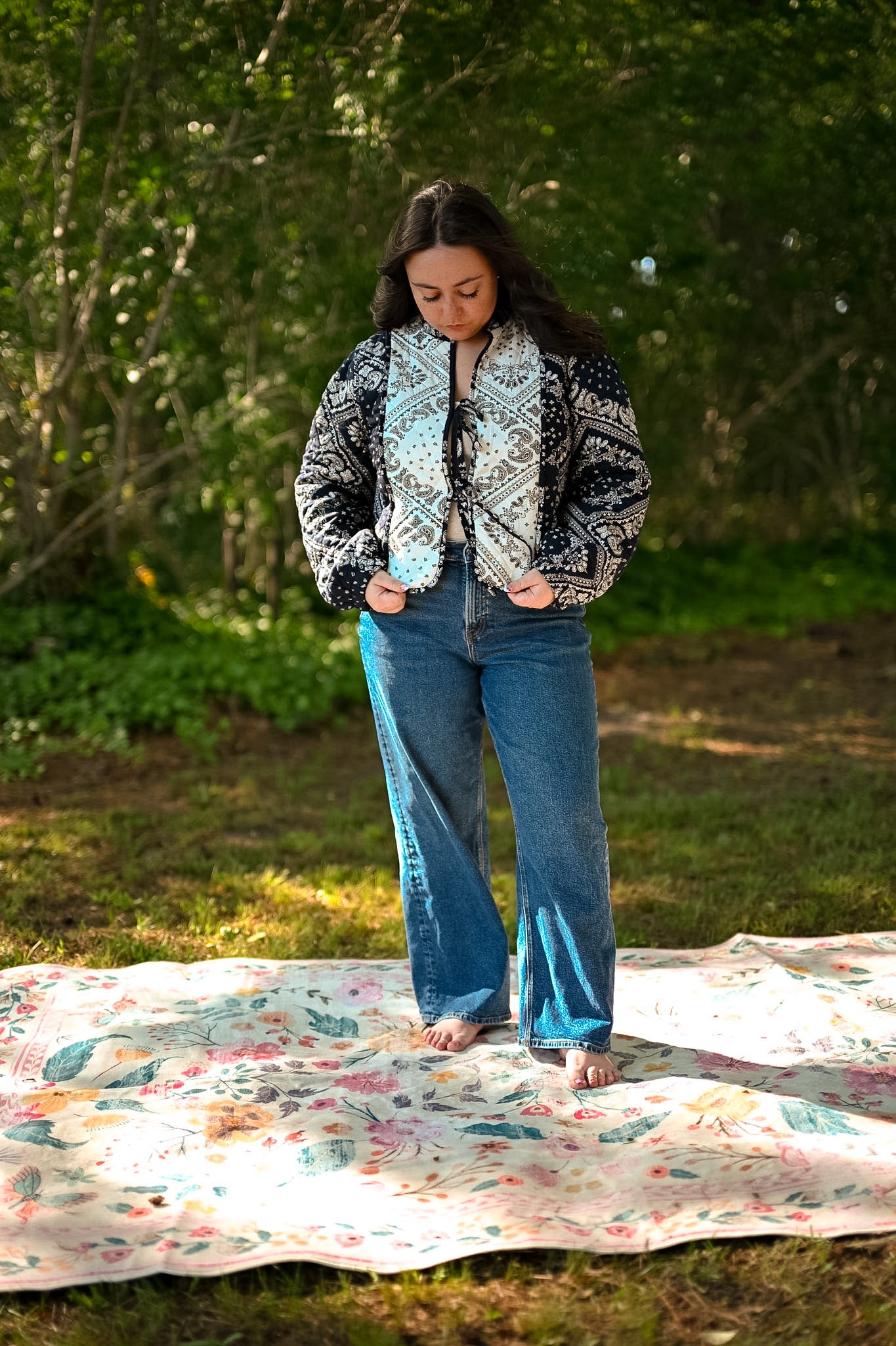 Bandana Patchwork Tie-Front Jacket
