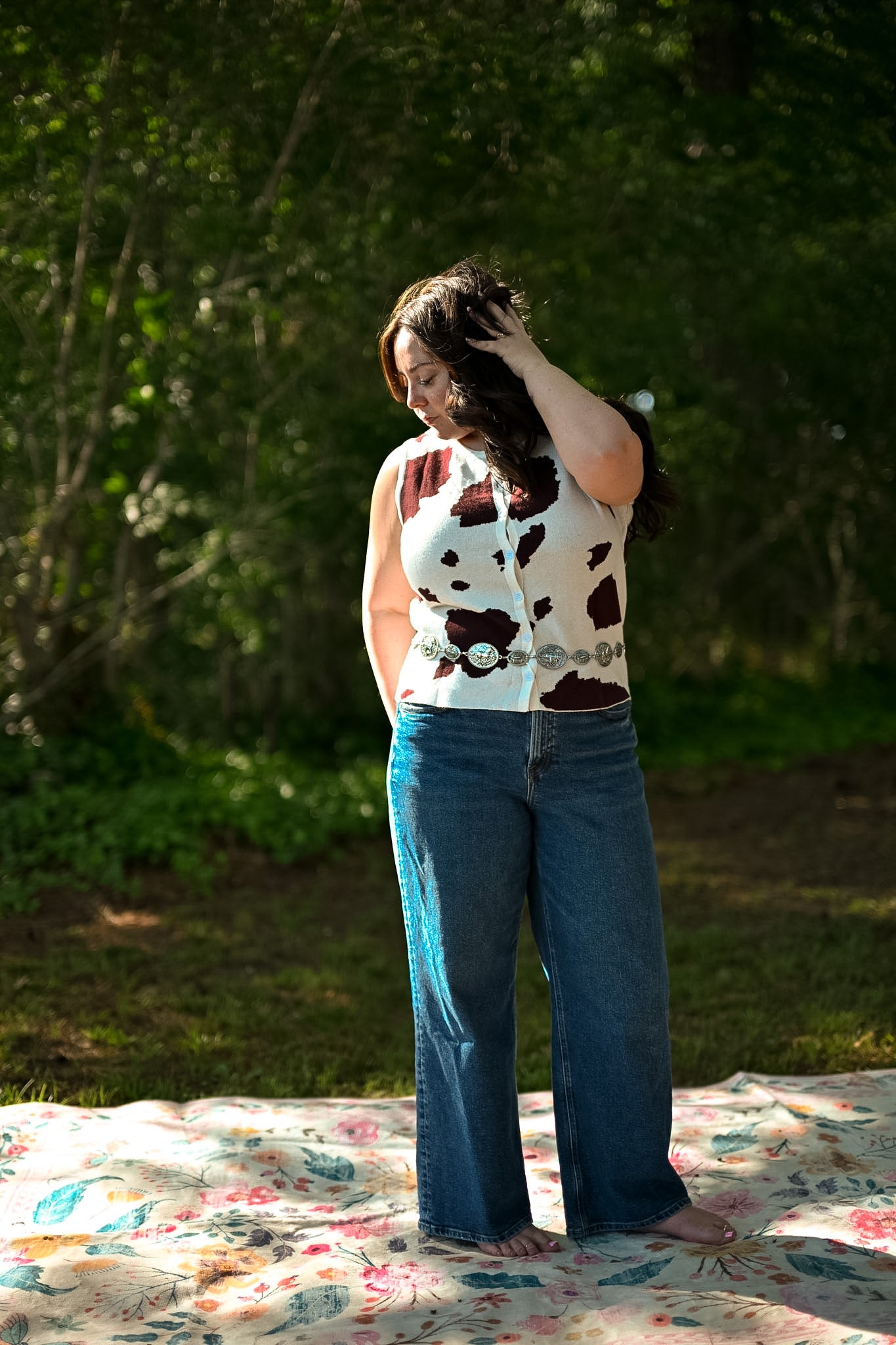 Cow Print Sweater Vest