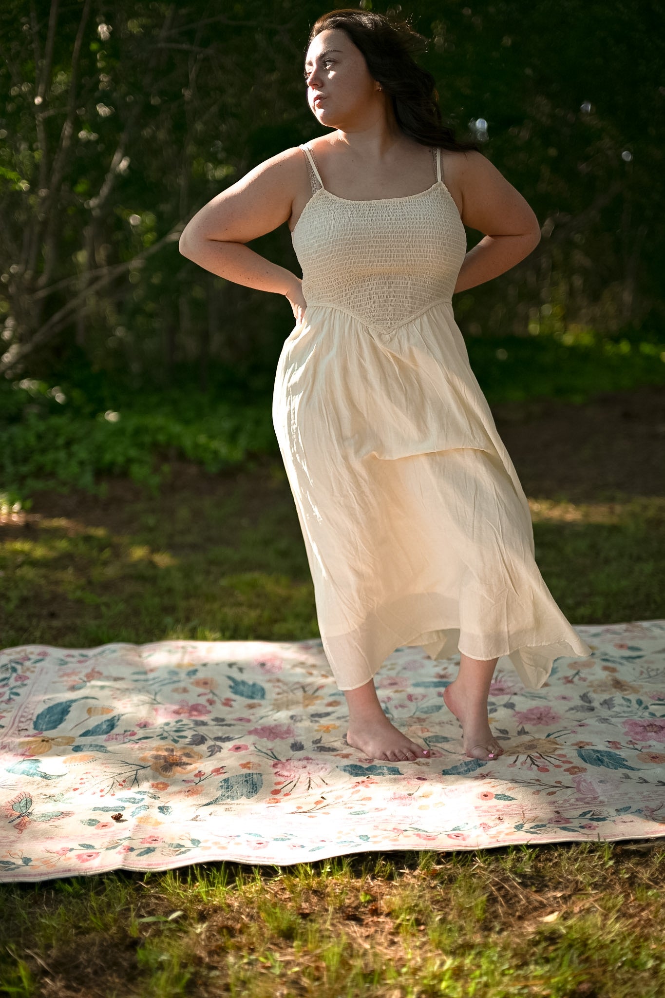 Basque Waist Midi Dress