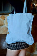 Canvas Ruffle Tote