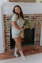 Spring Tulip Floral Print Pajama Set