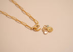 Paperclip Rhinestone Charm Necklace