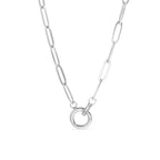 Paperclip Rhinestone Charm Necklace
