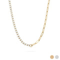 Paperclip Tennis Split Charm Necklace