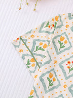 Spring Tulip Floral Print Pajama Set