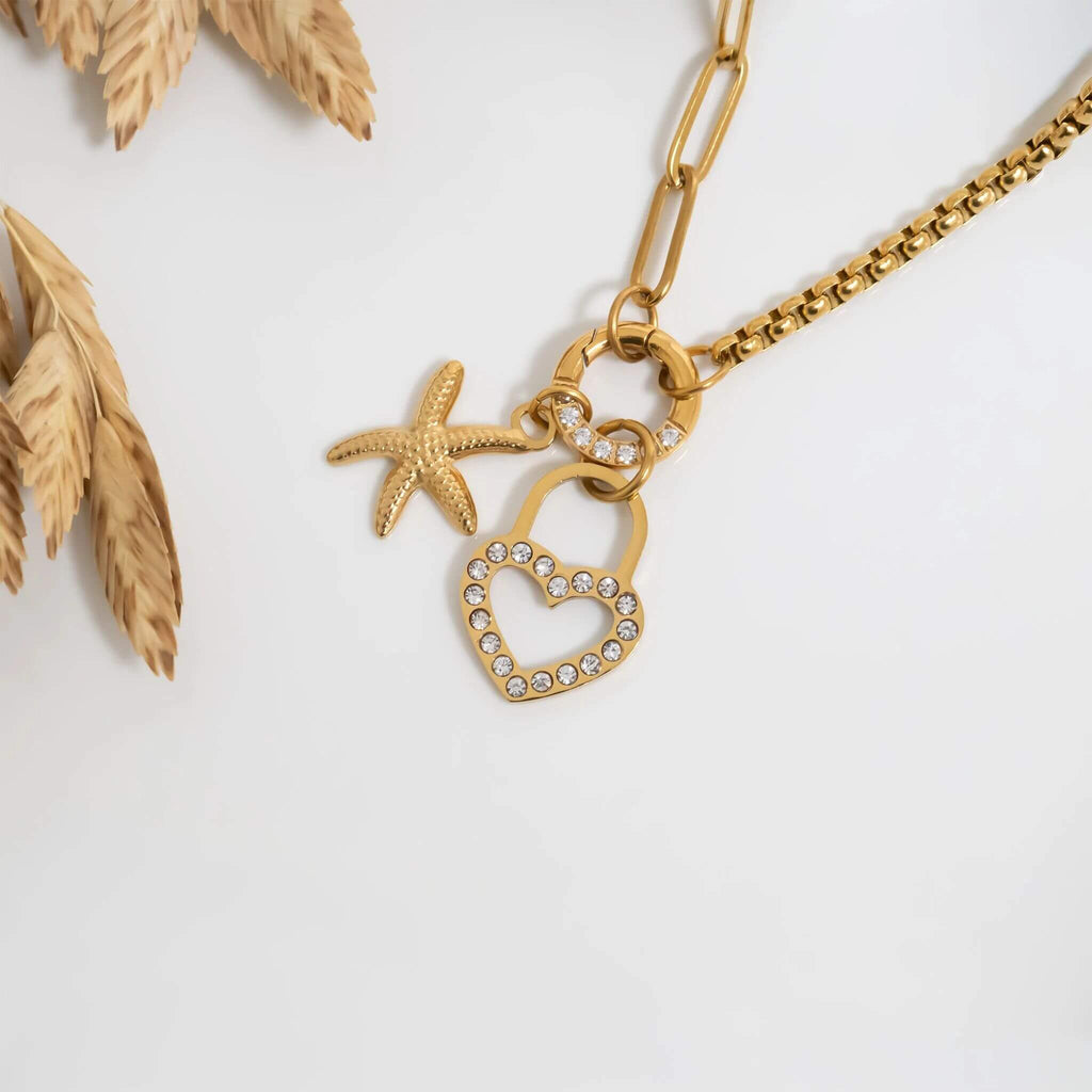 Split Chain Charm Necklace