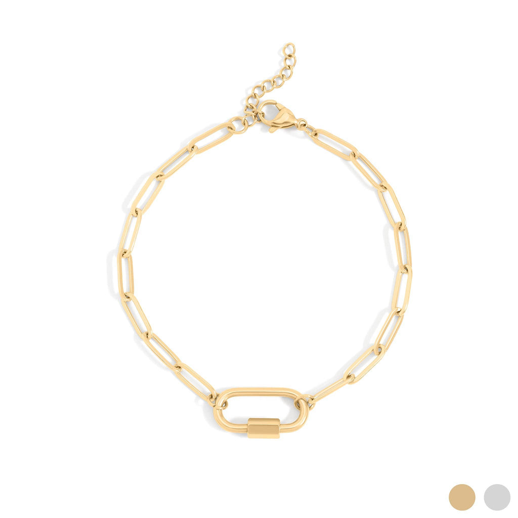 Paperclip Carabiner Charm Bracelet