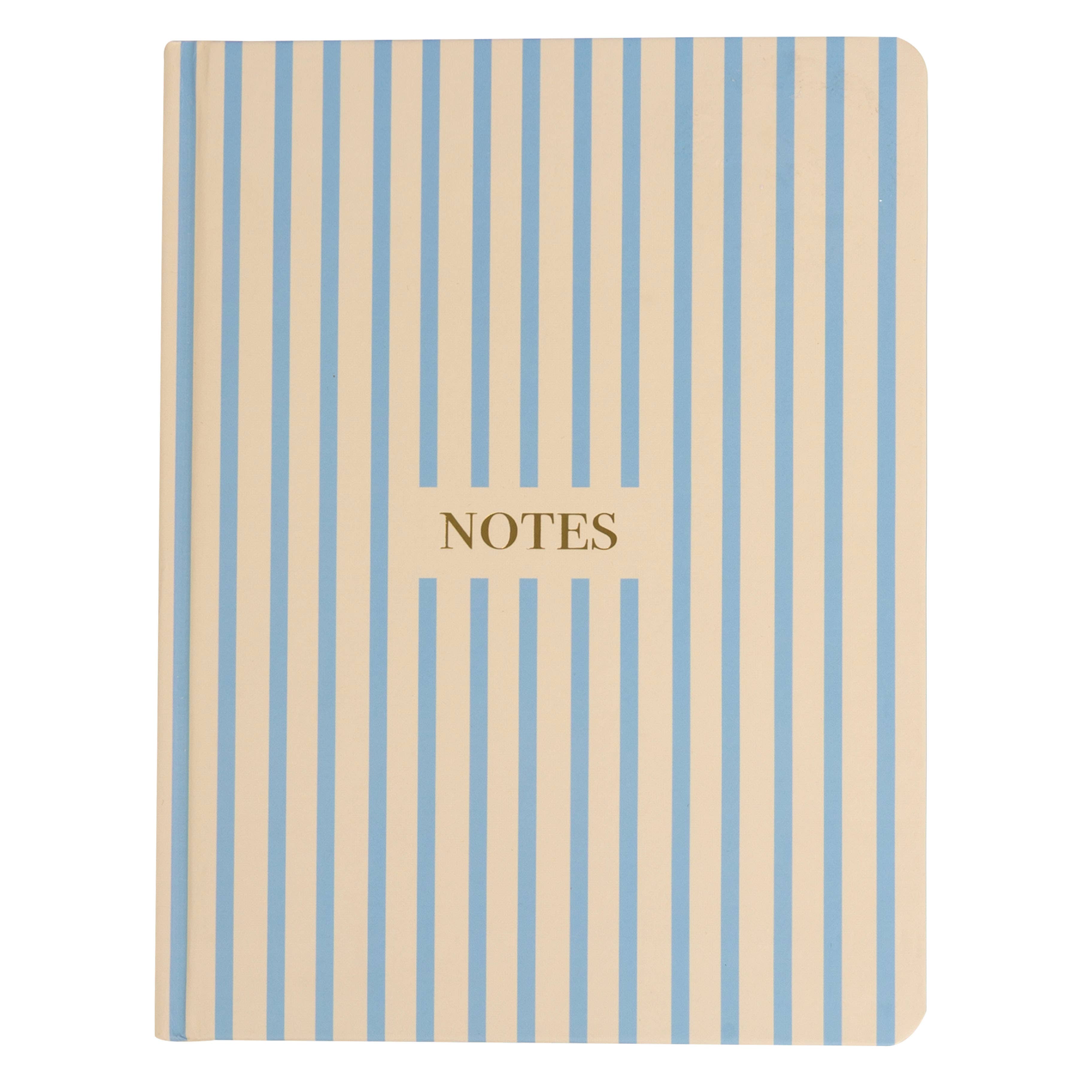 Cream and Blue Striped Journal