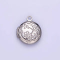 Flower Engraved Locket Charm