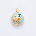 Enamel Spring Flower Locket Charm