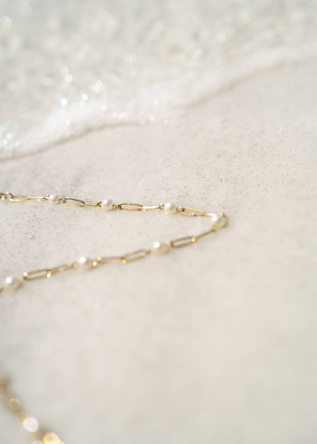 Pearl Paperclip Charm Necklace