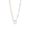 Freshwater Pearl Split Chain Charm Necklace