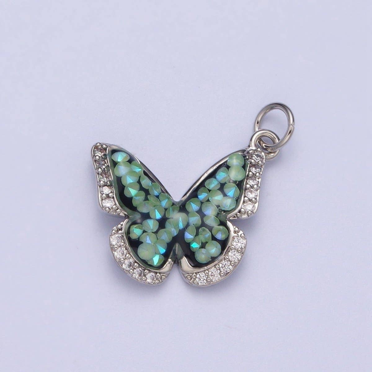 Micro Paved Monarch Butterfly Charm