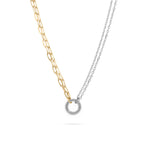 Mixed Metal Double Chain Charm Necklace