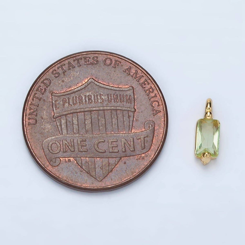 Mini Light Green Baguette Charm