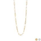 Pearl Paperclip Charm Necklace