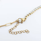 Paperclip Tennis Split Charm Necklace