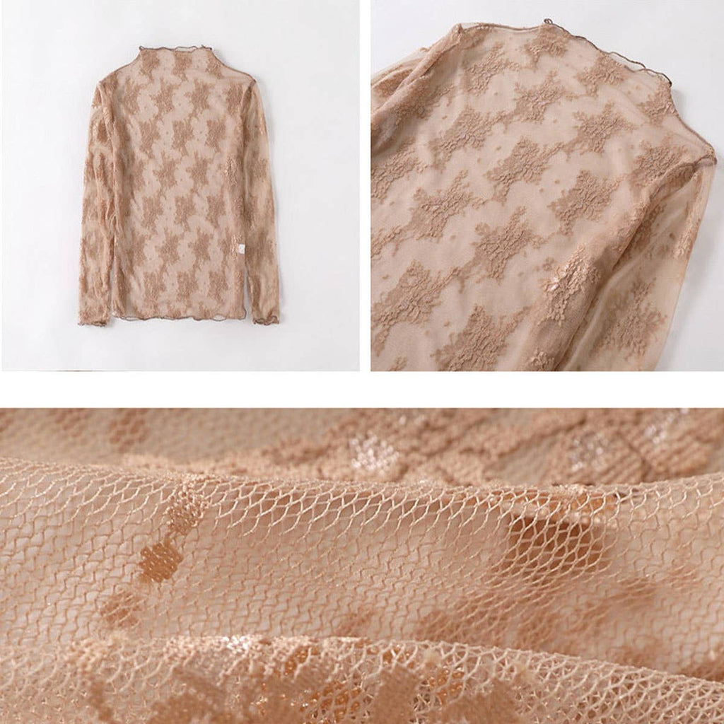 Mesh Long Sleeve Lace Top